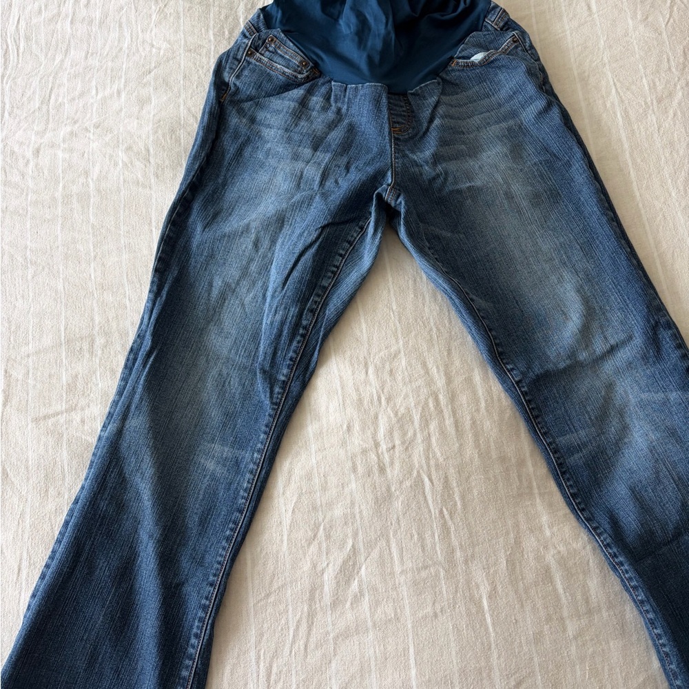 A Pea in the Pod Blue Boot Cut Maternity Jeans size XL